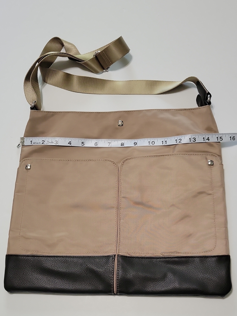 Mosey By Baggallini Beige and Brown Crossbody Bag - Lightweight Everyday Carry